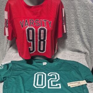 No Boundaries 2 Women's Mesh Varsity Tops Red and Green